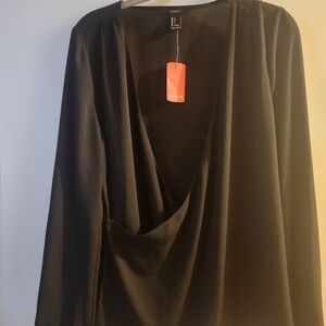 Forever 21 Black Draped Blouse